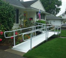 Modular ramp providing access to the front of a home